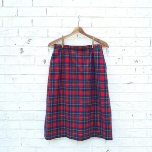 Vintage Pendleton Virgin Wool Plaid Skirt